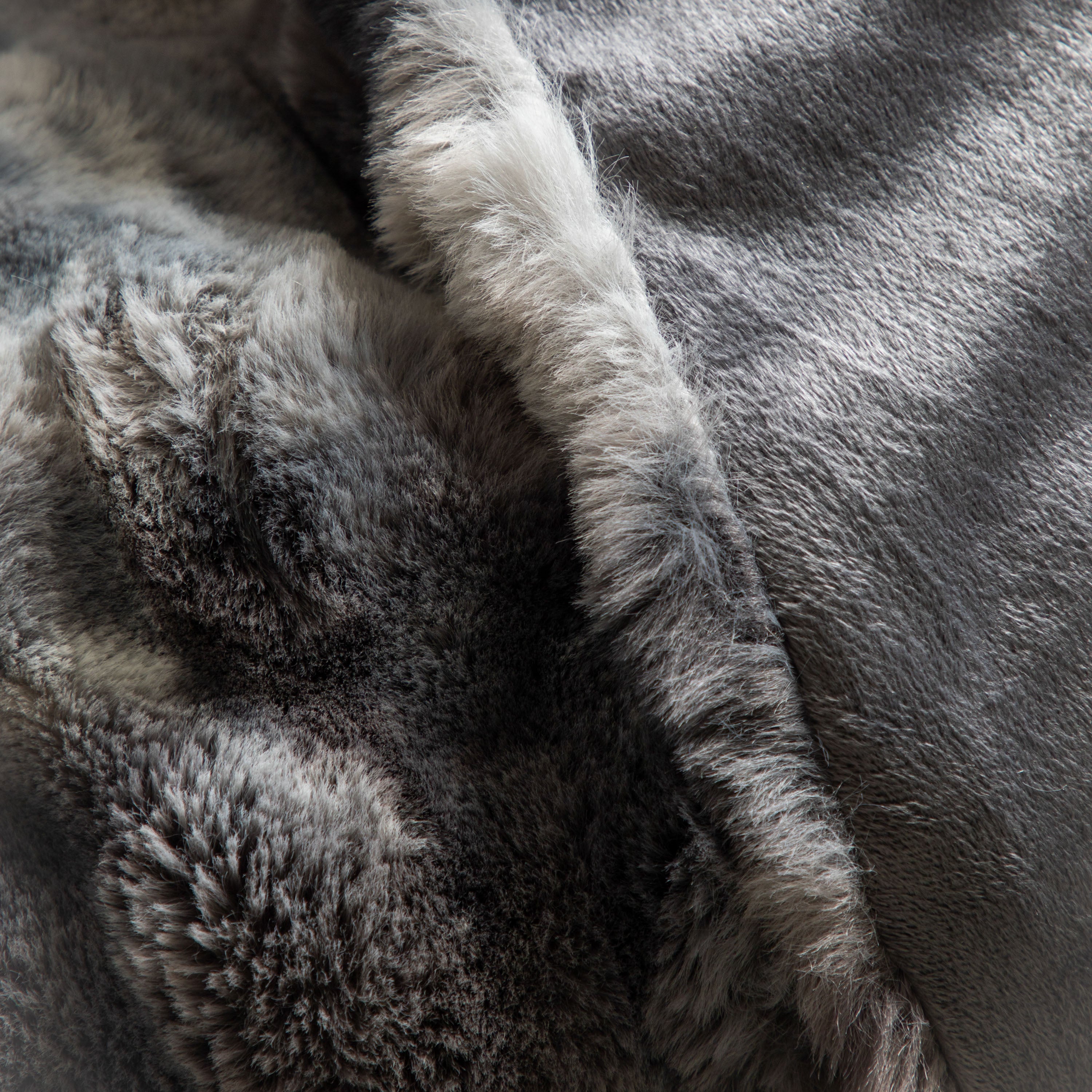 Marshmallow Rabbit Faux Fur Grey Throw